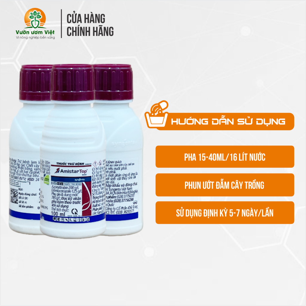Thuốc trừ bệnh Amistar Top 325SC trị rỉ sắt, thán thư, lem lép hạt, chết non, phần trắng - 100ml