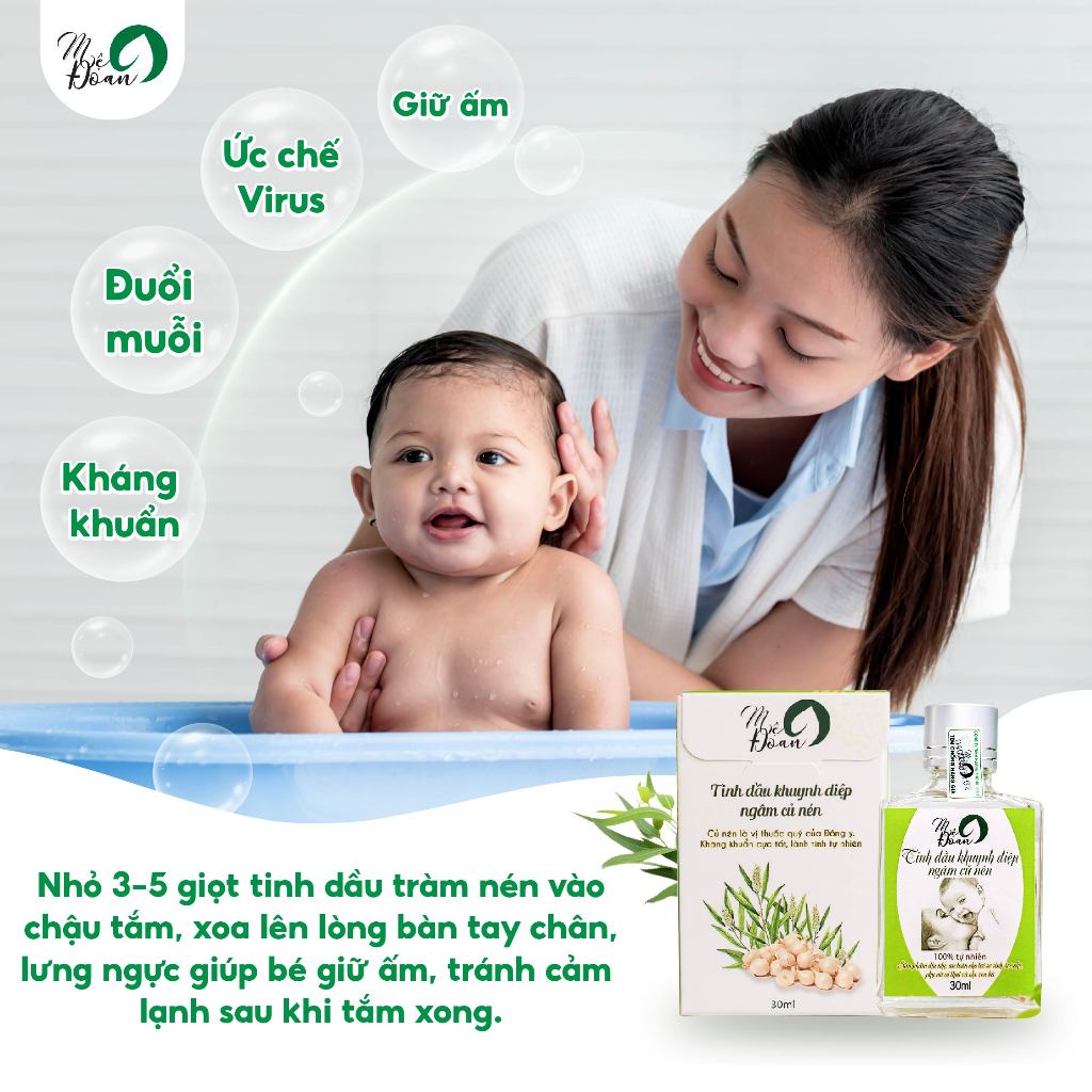 Ảnh Tinh dầu khuynh diệp củ nén Mệ Đoan cho bé giữ ấm kháng khuẩn phòng cảm lạnh 30ml 4
