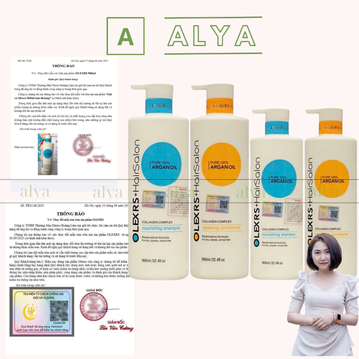 Cặp Dầu Gội Xả Olexrs Argan Oil Collagen 960ml Cho Tóc Khô Xơ Hư Tổn Tóc Gàu Ngăn Rụng Tóc. Hàng Chính Hãng
