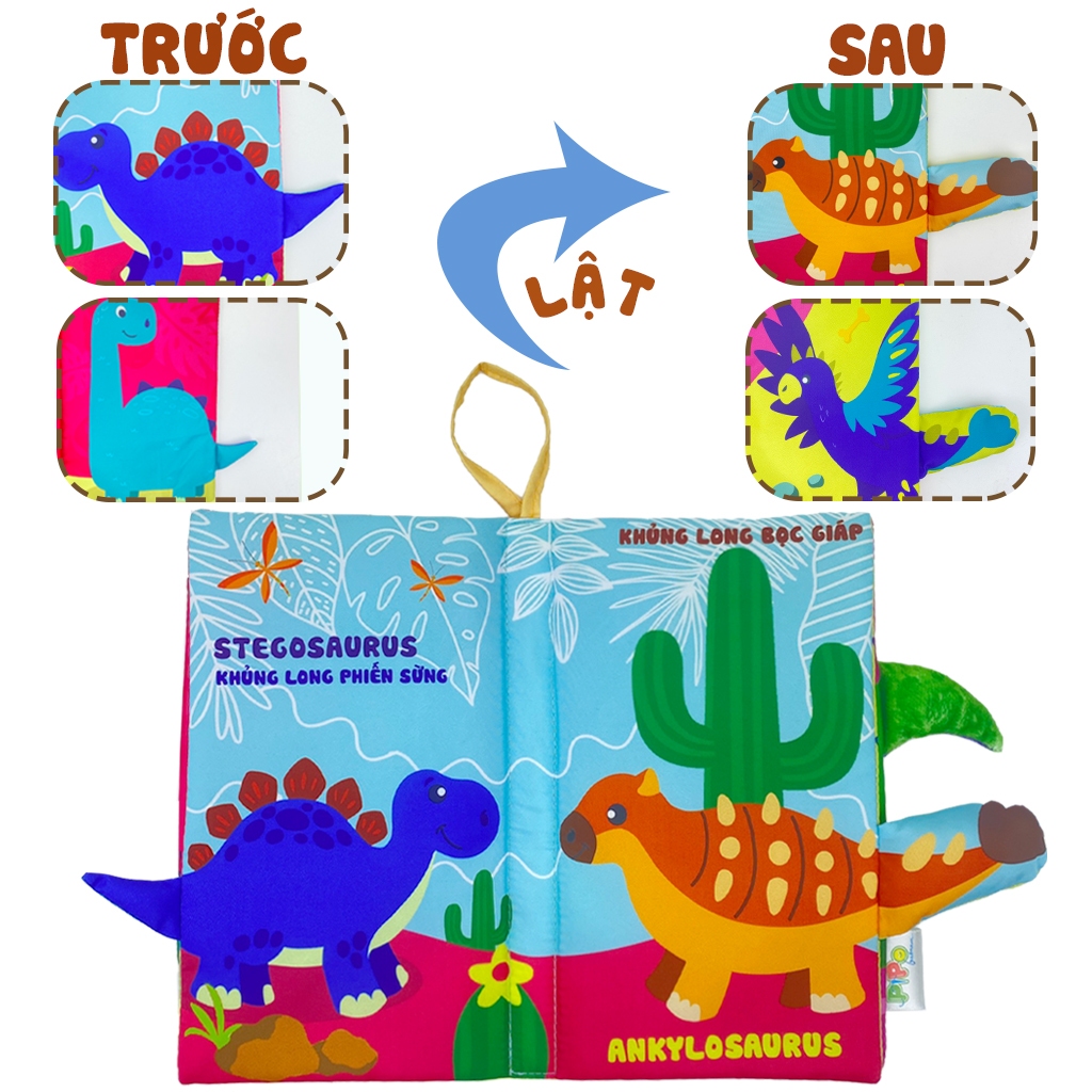 Sách Vải Tương Tác Cho Bé Đoán Đuôi Con Vật Nhiều Chủ Đề