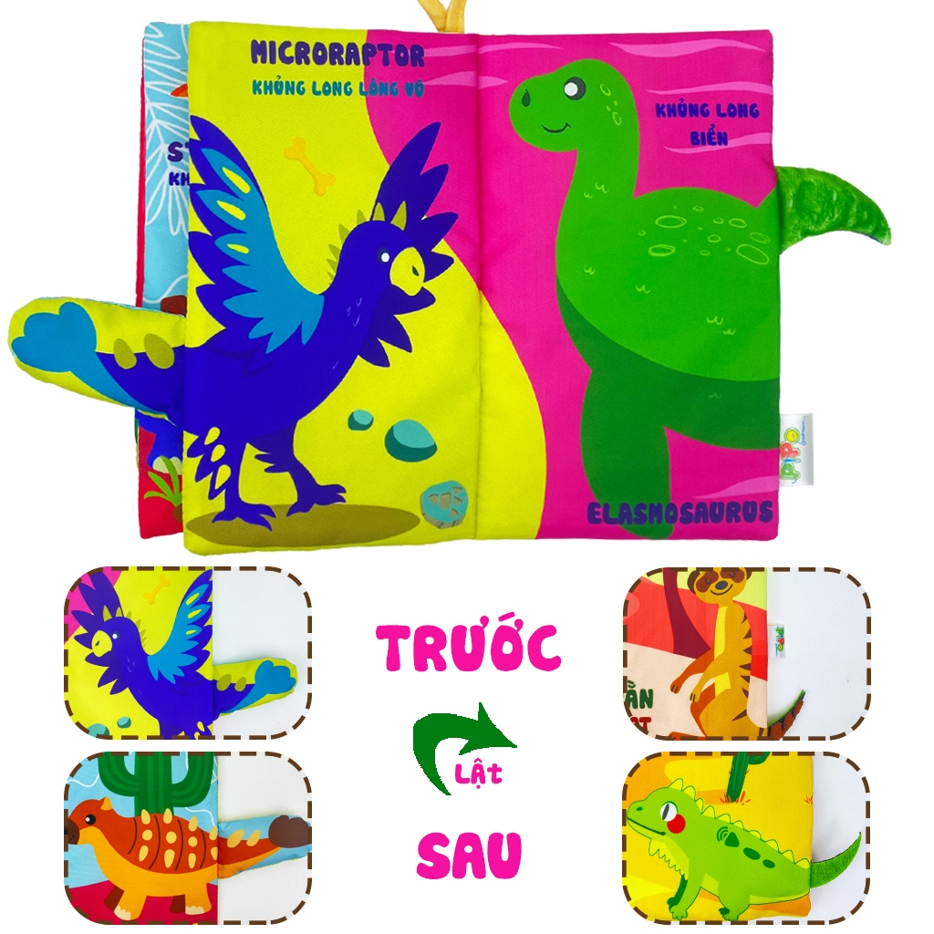 Sách Vải Tương Tác Cho Bé Đoán Đuôi Con Vật Nhiều Chủ Đề