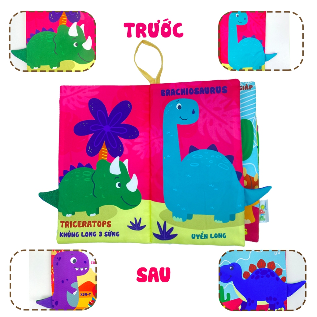 Sách Vải Tương Tác Cho Bé Đoán Đuôi Con Vật Nhiều Chủ Đề