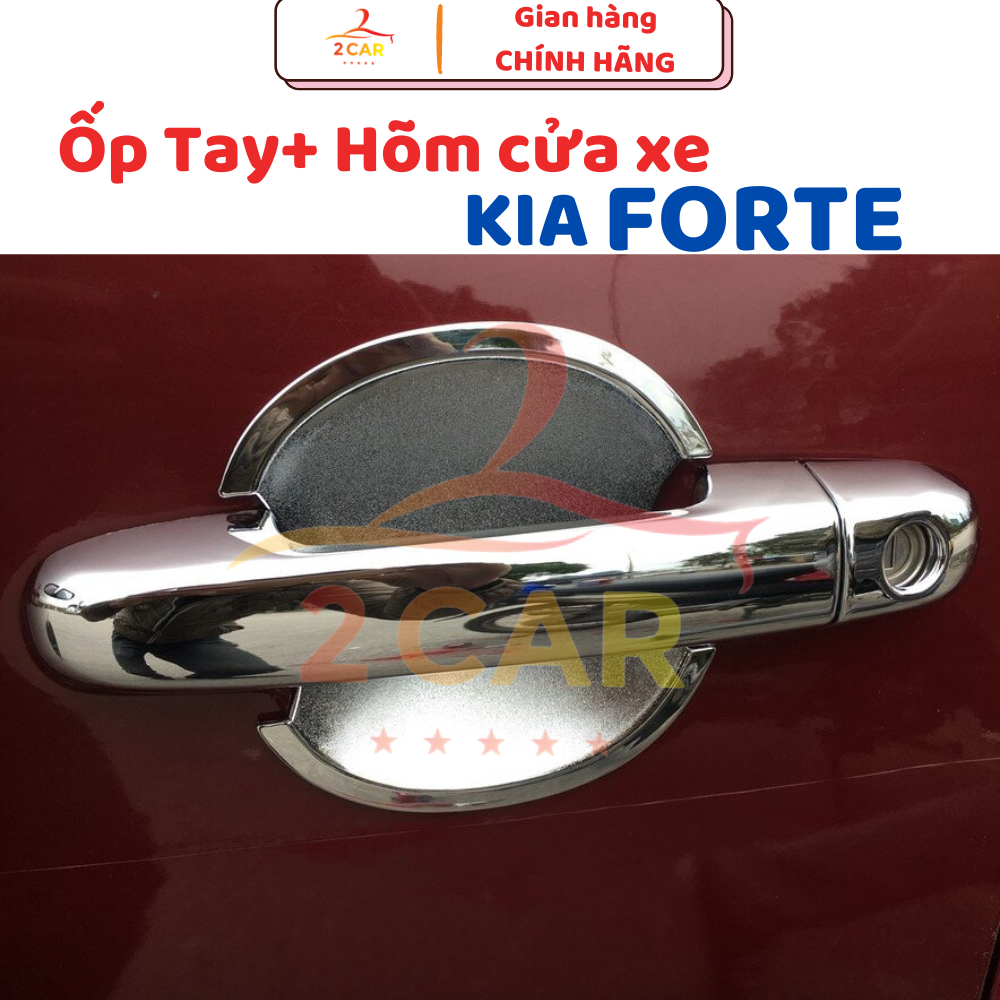 Ốp tay nắm hõm cửa xe Kia Cerato/ Forte 2008- 2013 nhựa ABS  mạ crom cao cấp