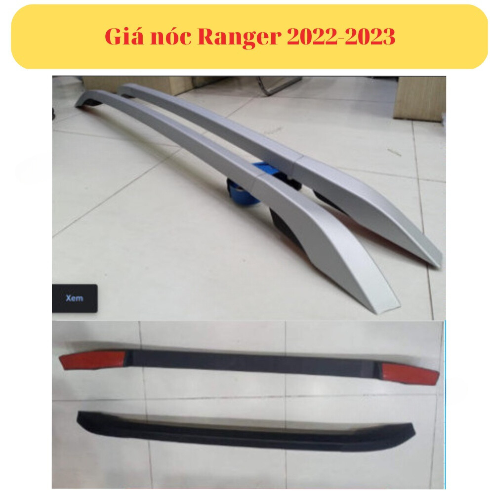 Bộ 2 Thanh giá nóc xe Ford Ranger đời 2022-2023 Màu đen hiện đại,form mới nhất