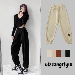 Quần Jogger Bo Gấu Trơn Len Tăm Nữ Unisex 2434/806