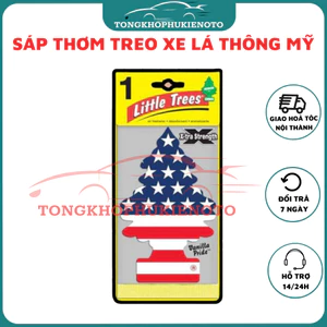 Cây thông thơm little trees mỹ vị hương dâu, táo, chanh, vani, black ice , lá cây thông sáp thơm tỏa mùi ô tô xe hơi