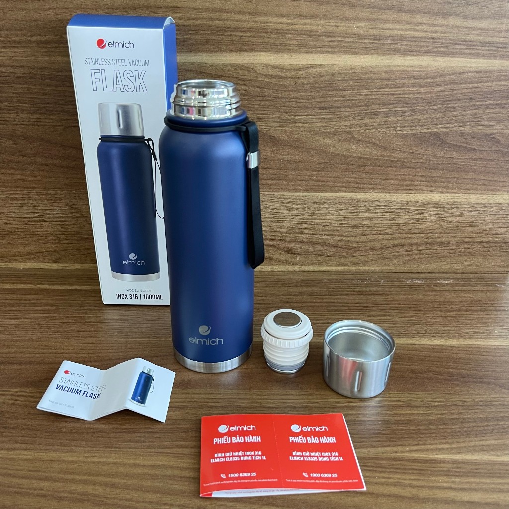 Bình Giữ Nhiệt 1 Lít Elmich EL-8335 | Bình Nước Giữ Nhiệt INOX 316, Có Quai Xách, Elmich Chính Hãng | BigBuy360 - bigbuy360.vn