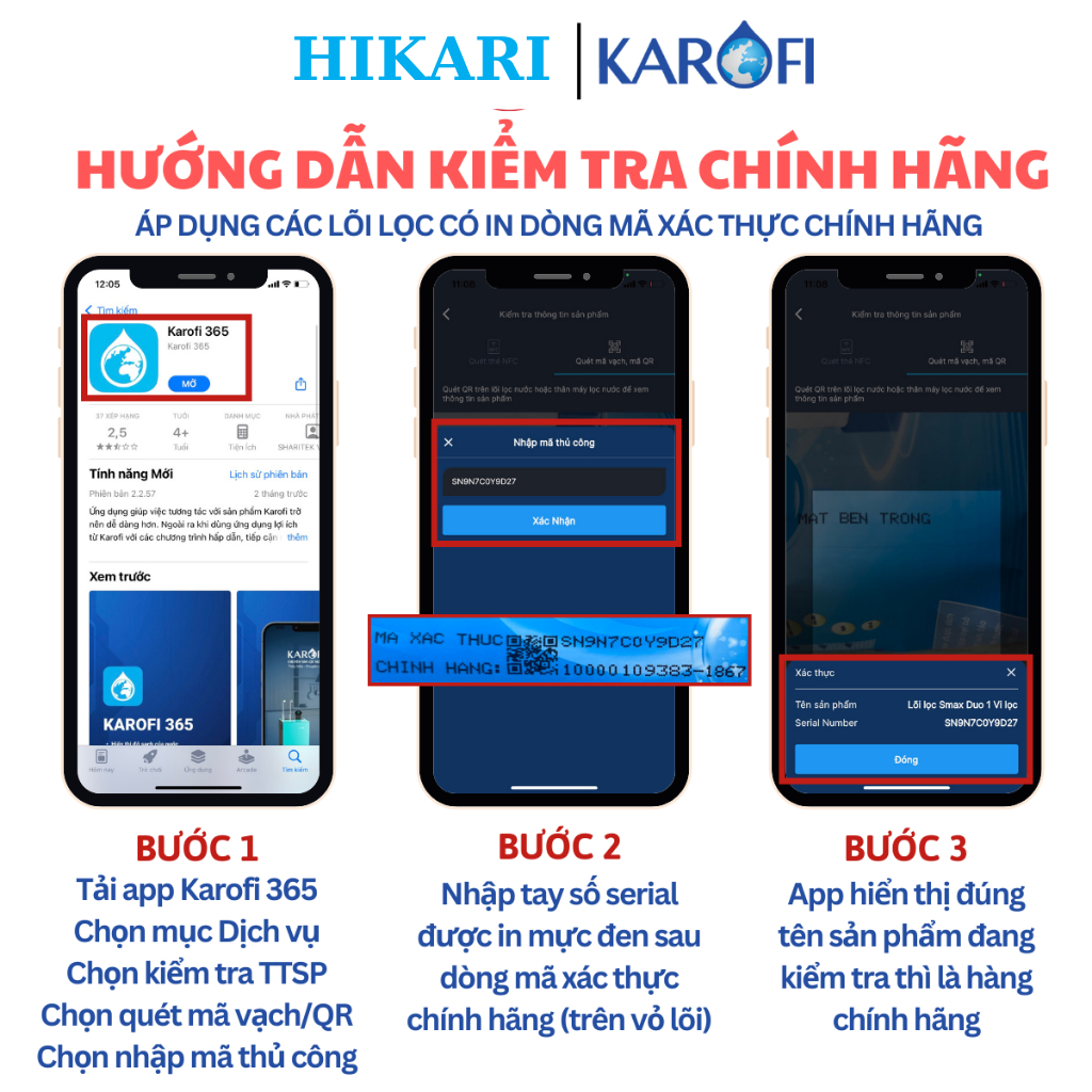 Combo 3 Lõi 123( Lõi 2 CTO Lưới) Smax Duo Karofi - Dùng Cho Model S-S038,O-P1310,KAQ -U95,KAQ -U03,....