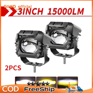 Đèn sương mù LED 12D 3" 100W 6000K 3000K 12000LM chuyên dụng cho xe máy/xe địa hình/xe tải/ô tô 12V 24V,Phụ kiện đầy đủ