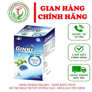 GINKI - NHẬP KHẨU PHÁP - HỖ TRỢ HOẠT HUYẾT DƯỠNG NÃO - GIẢM RỐI LOẠN TIỀN ĐÌNH - NGĂN NGỪA TAI BIẾN