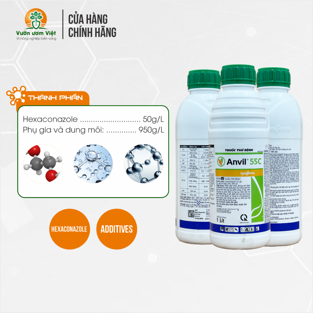 Thuốc trừ bệnh Anvil 5SC Syngenta - trừ bệnh phổ rộng, thương hiệu cao cấp - 1000ml