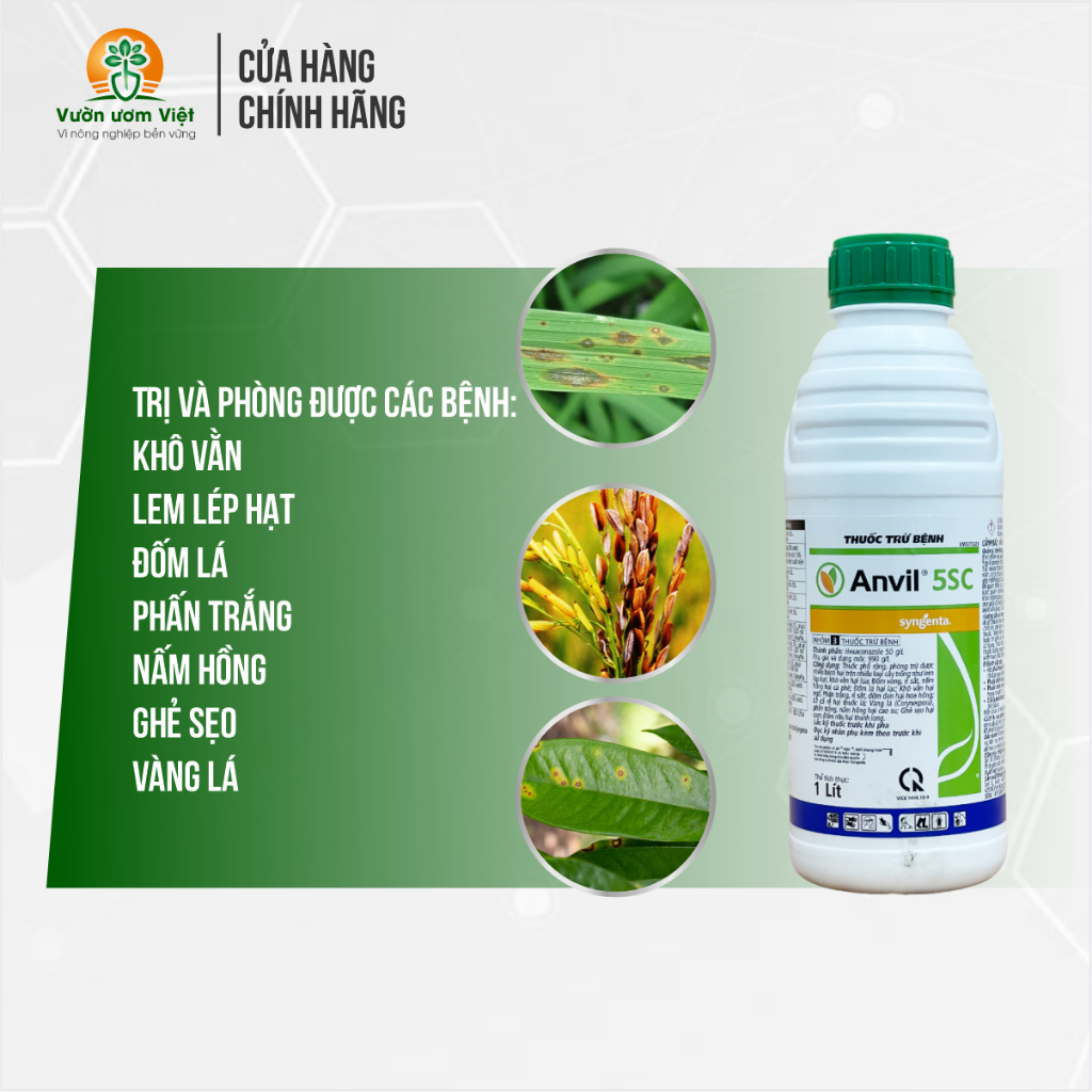 Thuốc trừ bệnh Anvil 5SC Syngenta - trừ bệnh phổ rộng, thương hiệu cao cấp - 1000ml