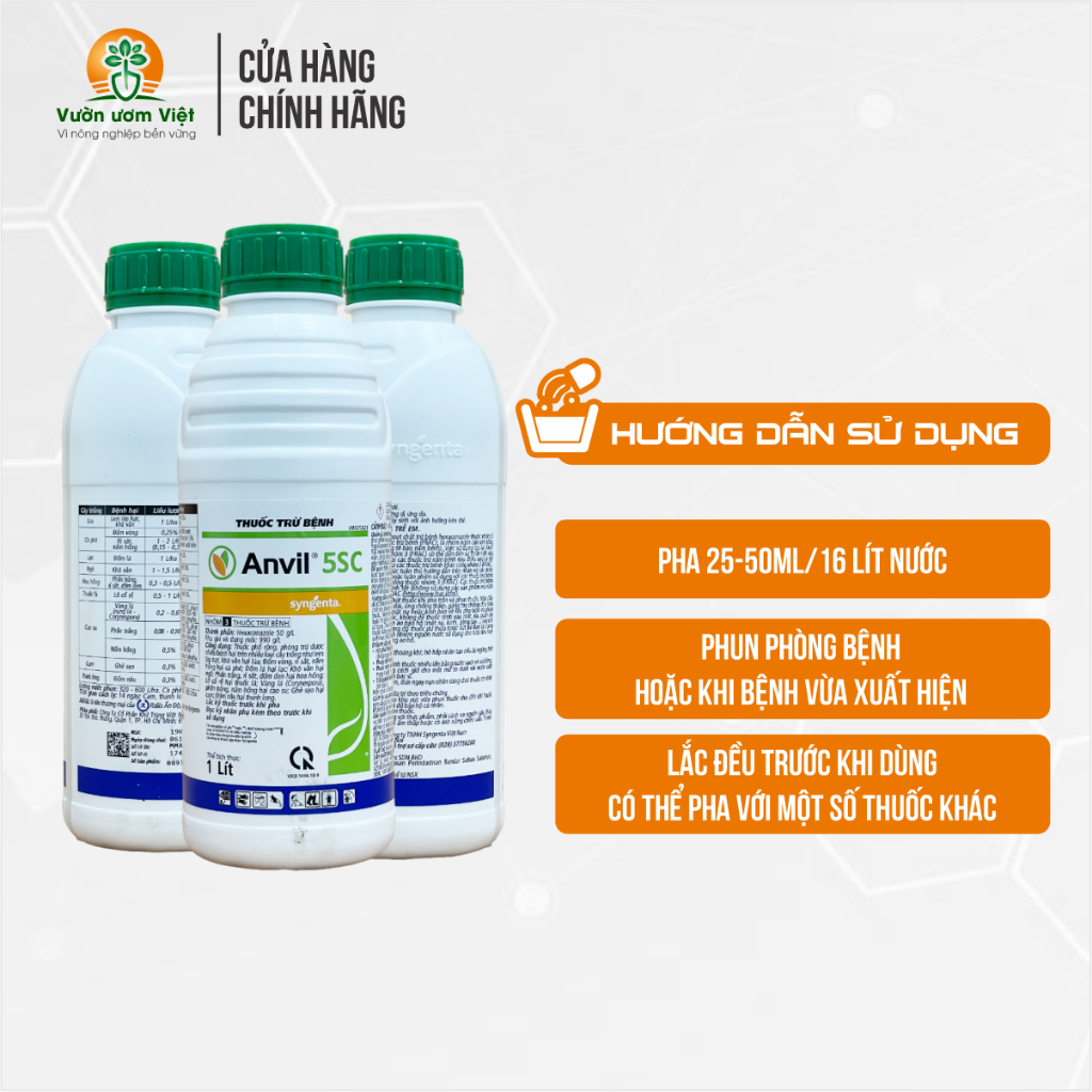 Thuốc trừ bệnh Anvil 5SC Syngenta - trừ bệnh phổ rộng, thương hiệu cao cấp - 1000ml