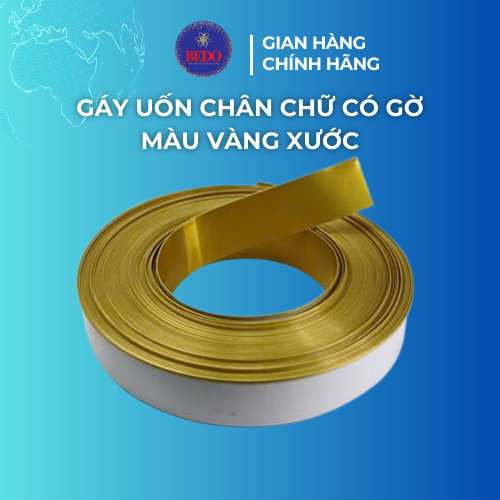Gáy Uốn Chân Chữ Nhôm BEDO Vàng Xước 0.6mm Cao 4-8cm Có Gờ Làm Chữ Nổi Quảng Cáo Bền Đẹp