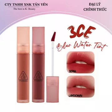 Son Kem 3CE Blur Water Tint 4.6g (Sepia - Laydown - Early Hour - Chasing Rose)