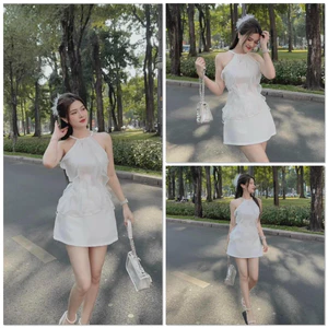 🍒 Set áo cổ yếm thừng bèo tua rua + chân váy 🔥𝐇𝐨𝐚̉ 𝐓𝐨̂́𝐜🔥 𝐌𝐄𝐎𝐈𝐍𝐃𝐀𝐇𝐎𝐔𝐒𝐄