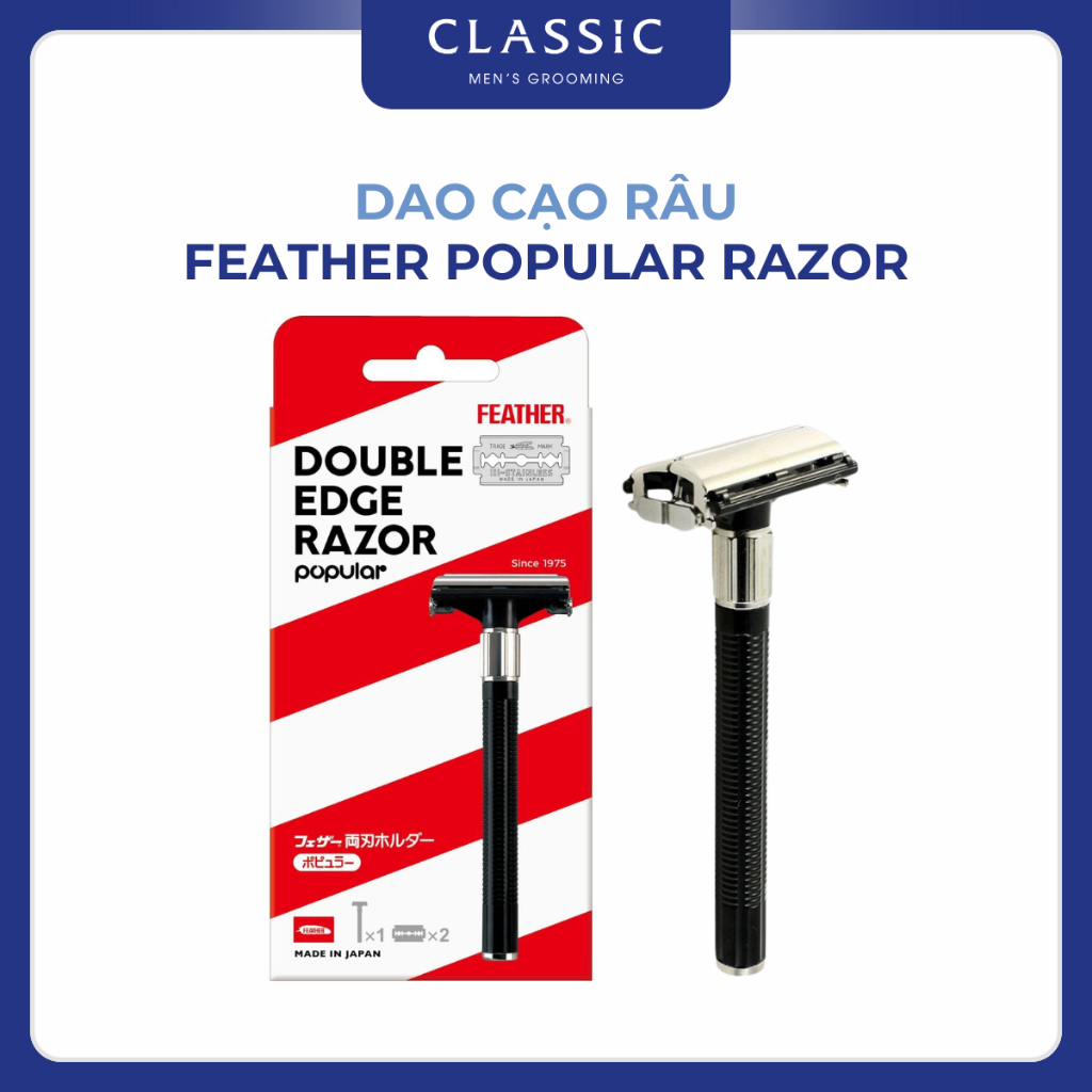 Dao Cạo Râu Feather Double Edge Razor Popular | Shopee Việt Nam