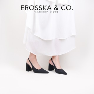 Erosska - Giày cao gót nữ mũi nhọn kiểu dáng thanh lịch sang trọng màu trắng cao 8cm - EH045