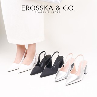Erosska - Giày cao gót nữ mũi nhọn kiểu dáng thanh lịch sang trọng màu trắng cao 8cm - EH045