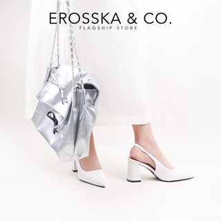 Erosska - Giày cao gót nữ mũi nhọn kiểu dáng thanh lịch sang trọng màu trắng cao 8cm - EH045