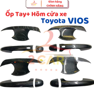 Ốp Tay nắm, Hõm Cửa carbon Xe Toyota Vios 2019 - 2025 Mẫu Cacbon Hàng đẹp