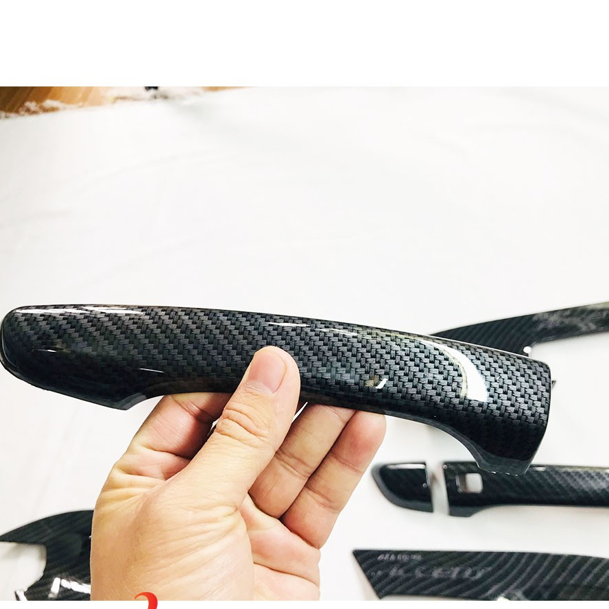 Ốp tay nắm, hõm cửa, chén cửa CARBON xe Huyndai Accent 2018- 2019- 2020- 2021- 2022- 2023-2024 vân cacbon cao cấp