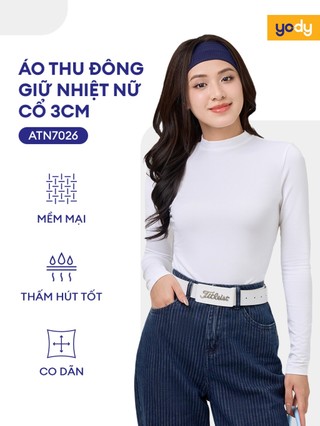 Áo thun giữ nhiệt YODY nữ dài tay vải mềm mịn co giãn giữ ấm WCTL25F020