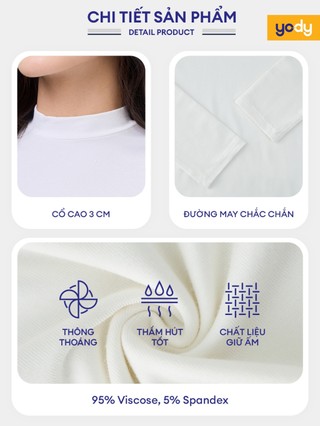 Áo thun giữ nhiệt YODY nữ dài tay vải mềm mịn co giãn giữ ấm WCTL25F020