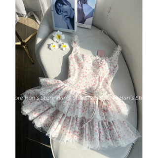 [HAN’S STORE ] VÁY HOA REN THÊU PHỐI TẦNG CỰC XINH TẶNG DÂY HOA (ẢNH THẬT)