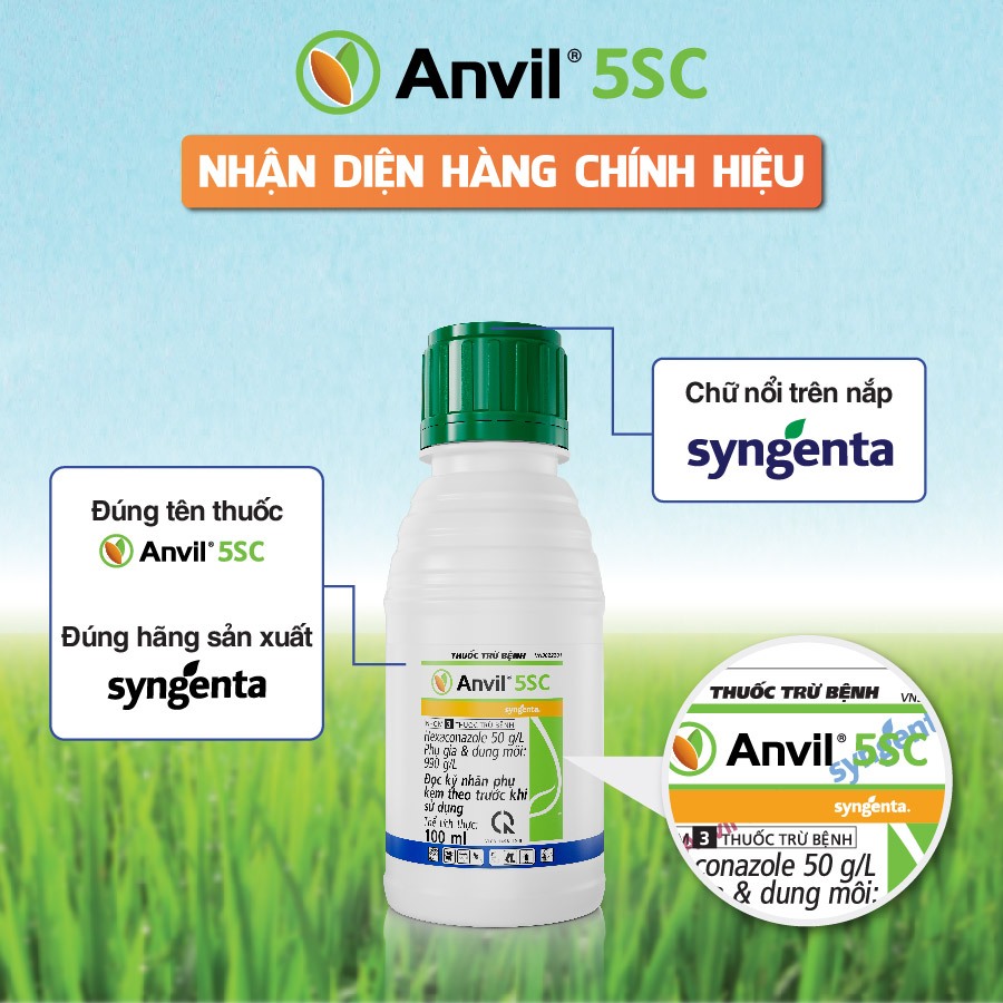 Thuốc trừ bệnh Anvil 5SC Syngenta - trừ bệnh phổ rộng, thương hiệu cao cấp - 250ml