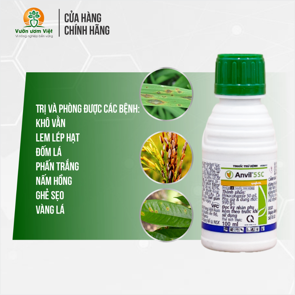 Thuốc trừ bệnh Anvil 5SC Syngenta - trừ bệnh phổ rộng, thương hiệu cao cấp - 100ml