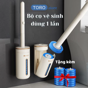 Bộ Cọ Vệ Sinh Dùng Một Lần TORO Mẫu Mẫu 2024, Cọ Toilet Xoay 360 Độ Thế Hệ Mới Có Đầu Thay Thế
