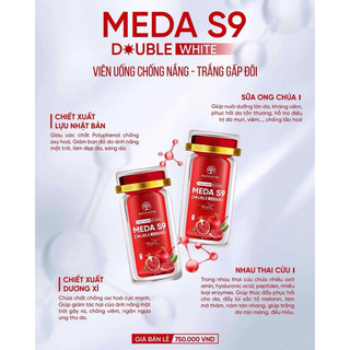 Meda S9 Duyên Thị Double White - Viên Uống Chống Nắng - Trắng Gấp Đôi