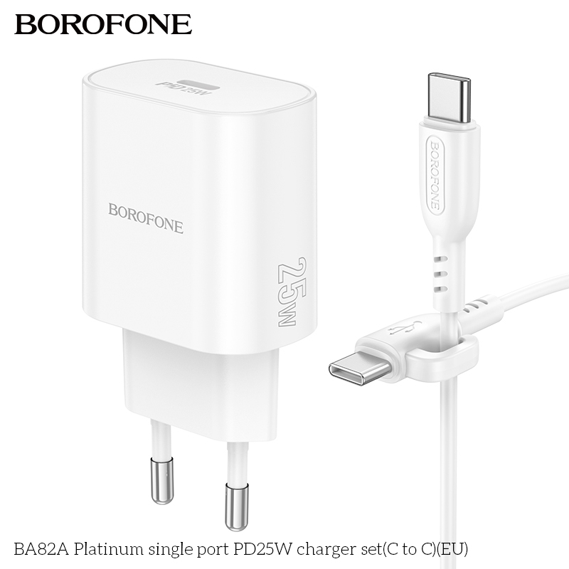 Ảnh Bộ sạc nhanh 25W Borofone BA82A TypeC to TypeC dành cho Samsung, Huawei, Xiaomi, Oppo, Android... 3