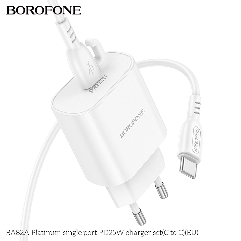 Ảnh Bộ sạc nhanh 25W Borofone BA82A TypeC to TypeC dành cho Samsung, Huawei, Xiaomi, Oppo, Android... 2