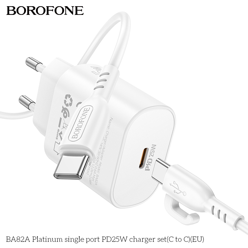 Ảnh Bộ sạc nhanh 25W Borofone BA82A TypeC to TypeC dành cho Samsung, Huawei, Xiaomi, Oppo, Android... 4