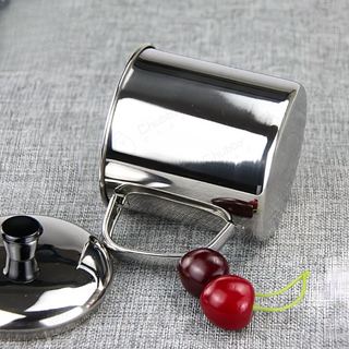 Ca inox Cao cấp cốc inox có nắp giữ nhiệt 350ml-1500ml có quai cầm, nấu được trên bếp từ cốc uống nước inox ly uống cafe