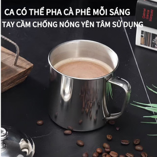 Ca inox Cao cấp cốc inox có nắp giữ nhiệt 350ml-1500ml có quai cầm, nấu được trên bếp từ cốc uống nước inox ly uống cafe