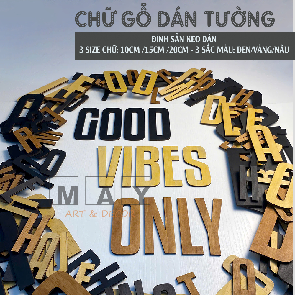 [Size 10 CM] Chữ Gỗ Dán Decor Trang Trí Tường, Chữ Cái Bằng Gỗ Nổi Dán ...