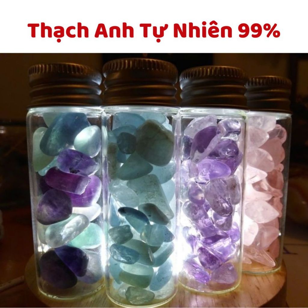 Combo 2 Lọ đá thạch anh hồng quà tặng trang trí phong thủy trợ duyên, bình an, may mắn hạnh phúc
