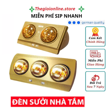 Đèn sưởi nhà tắm 3 bóng 2 bóng, Đèn sưởi nhà tắm Bóng đèn sưởi phòng tắm chính hãng