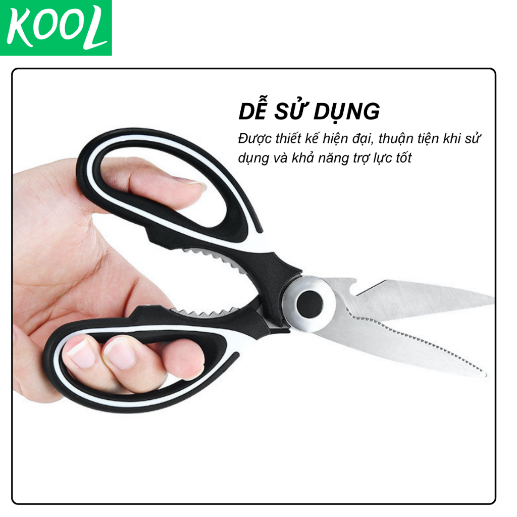 Kéo nấu ăn làm bếp số 1 thép không rỉ KOOL - RB02501 kéo đa năng, kéo nhật kéo nhà bếp cắt