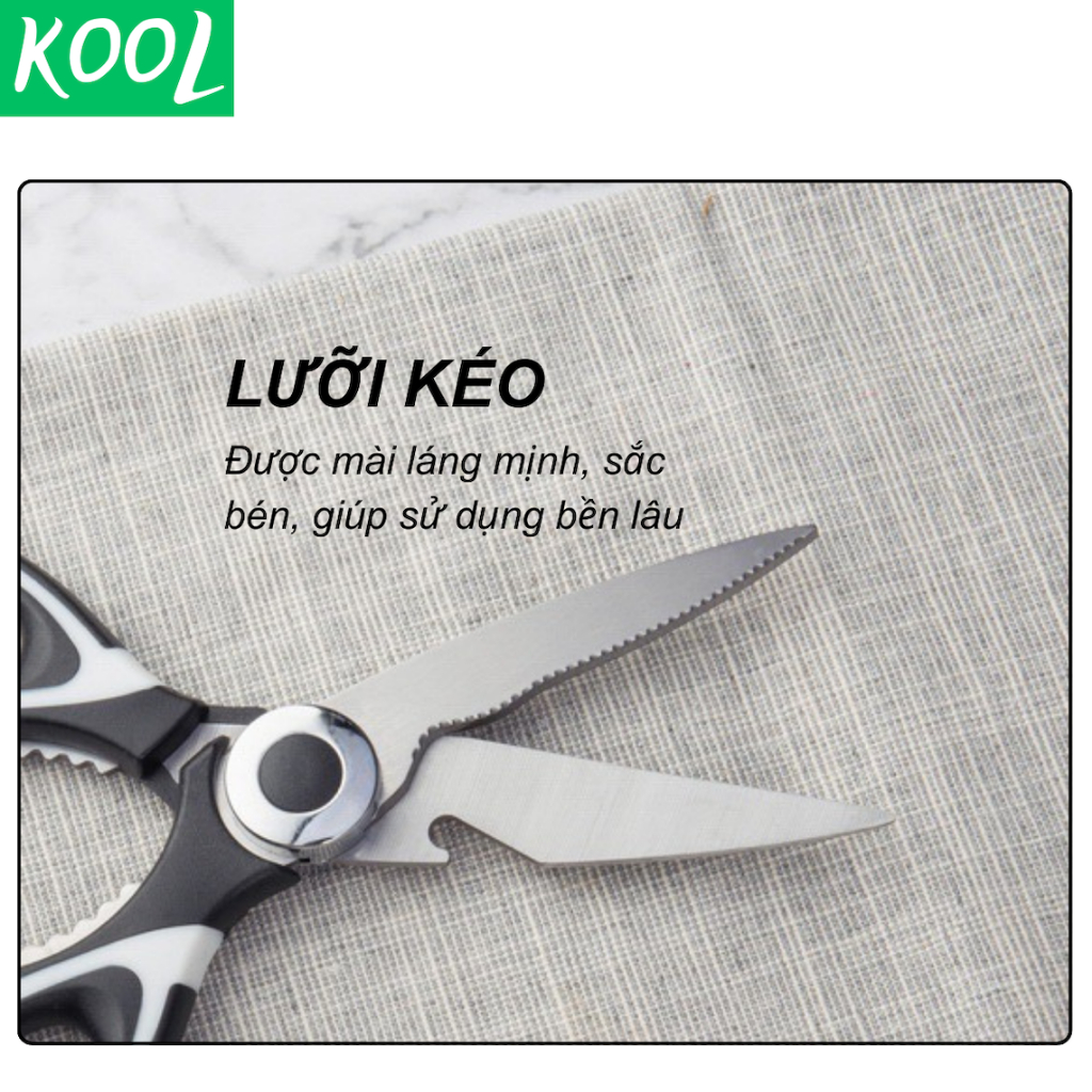Kéo nấu ăn làm bếp số 1 thép không rỉ KOOL - RB02501 kéo đa năng, kéo nhật kéo nhà bếp cắt