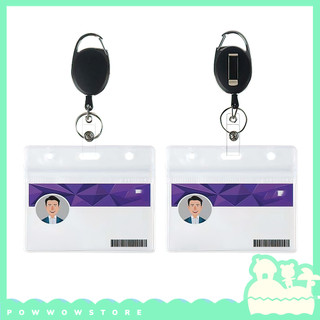 [Sẵn VN] Lõi Tơrua Kéo Rút 60cm Kèm Bao Đựng Thẻ Nhân Viên Ngang / Dọc Nhựa PVC Dẻo Trong Suốt Phong Cách Đơn Giản
