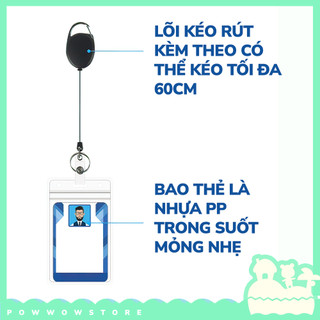 [Sẵn VN] Lõi Tơrua Kéo Rút 60cm Kèm Bao Đựng Thẻ Nhân Viên Ngang / Dọc Nhựa PVC Dẻo Trong Suốt Phong Cách Đơn Giản