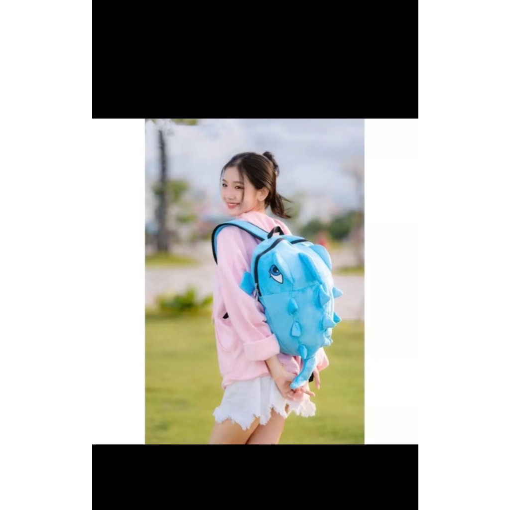 Balo khủng long vải nhung mịn - Balo khủng long size lớn nhiều màu lựa chọn đi học đi làm đi du lịch