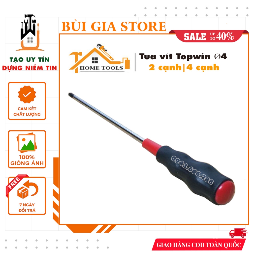 Tua vít Topwin Ø4mm 2 cạnh - 4 cạnh từ tính nhiều kích cỡ | Shopee Việt Nam