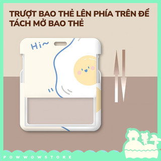 [Sẵn VN] Bao Đựng Thẻ Nhân Viên NGANG Nhựa ABS Phong Cách Phong Cảnh Nhân Vật Hoạt Hình Vịt Trứng Duck Egg Đáng Yêu