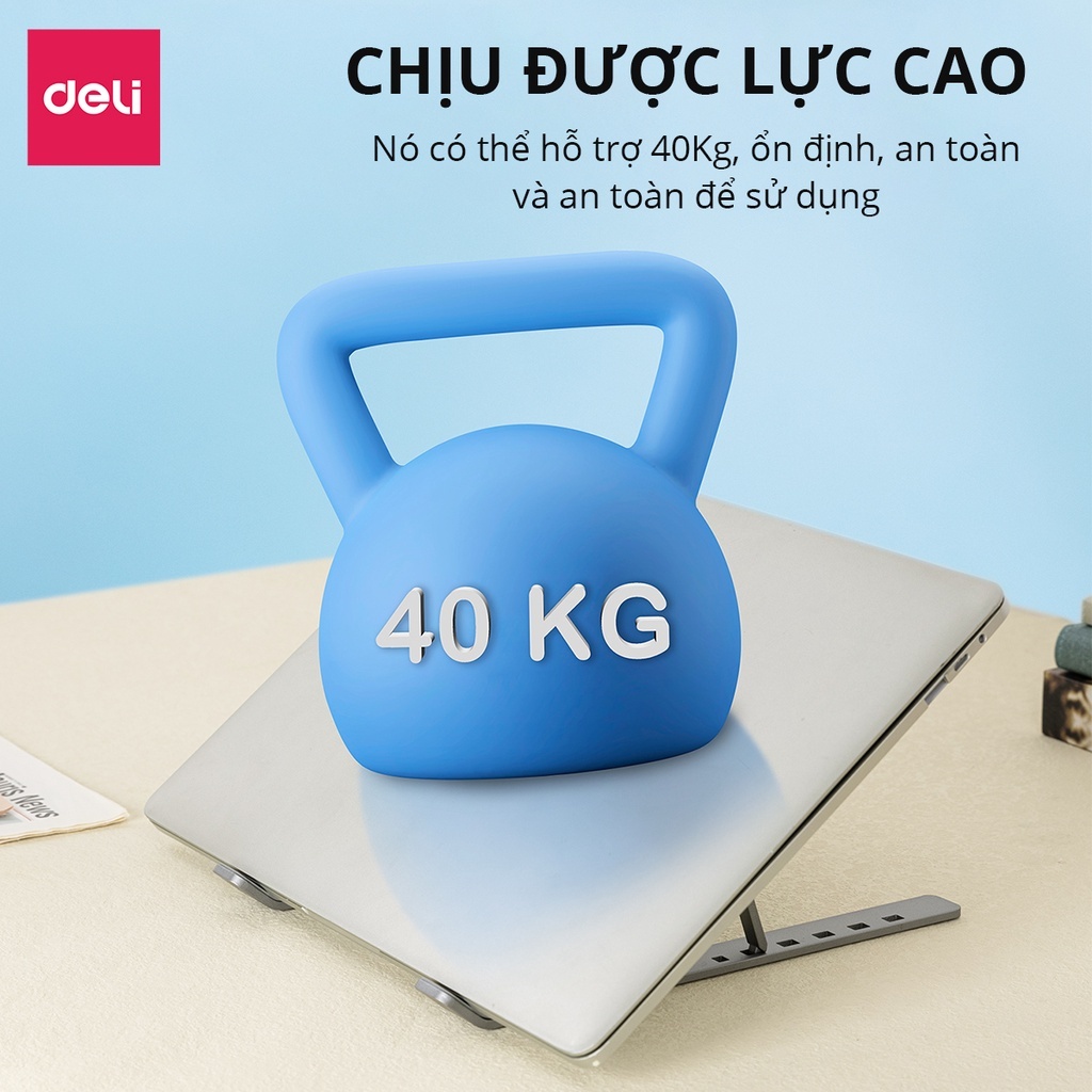 Giá Đỡ Laptop Deli Kệ Đỡ Máy Tính Hợp Kim Nhôm Tản Nhiệt Hiệu Quả Chịu Lực Tốt Nhiều Mức Thay Đổi Nhỏ Tiện Mang Đi