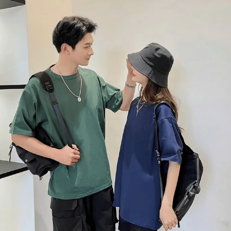40-120KG Áo Thun Nam Nữ BIGSIZE Cotton Trơn Tay Ngắn Sói-Wolf Thời Trang - MÃ 12